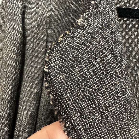 Eileen Fisher jacket/blazer sz 1X black heather, linen blend, raw edges - Picture 6 of 12